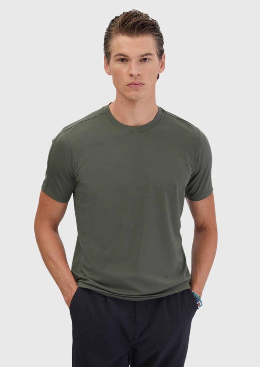 Khaki Crew Neck T-Shirt 