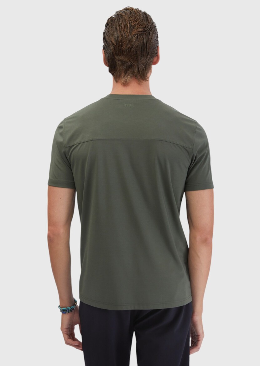 Khaki Crew Neck T-Shirt - 6