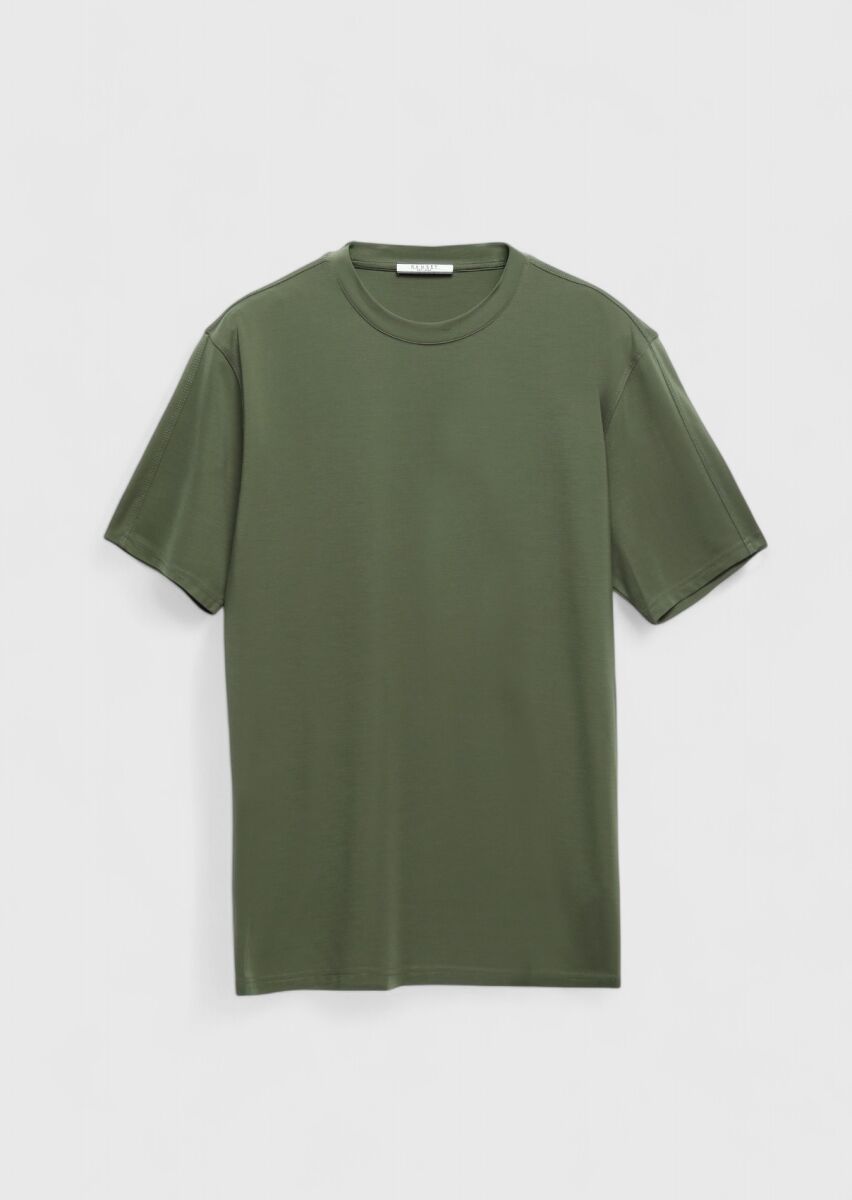 Khaki Crew Neck T-Shirt - 7