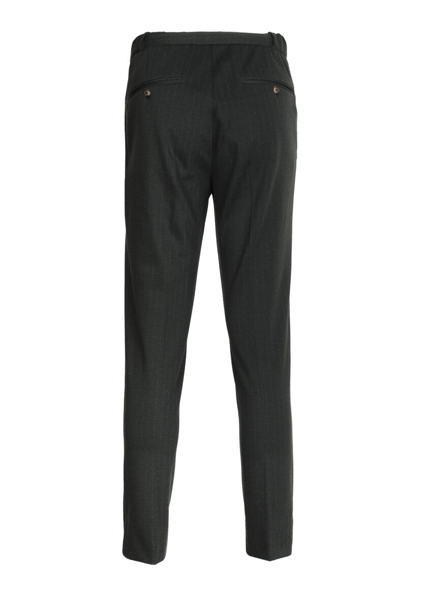Khaki Knitting Jogging Fit Casual Trousers - 7