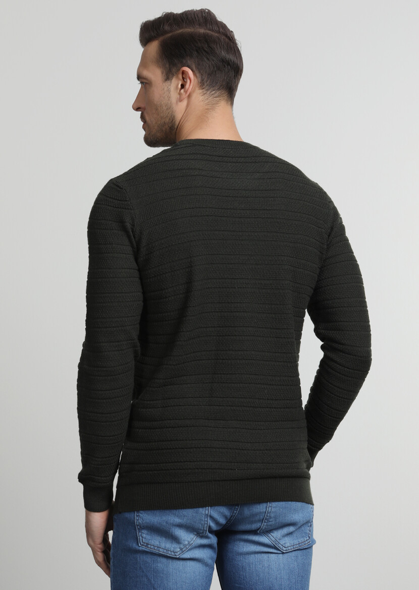 Khaki Knitwear Sweatshirt - 3