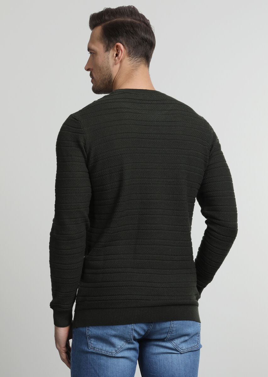 Khaki Knitwear Sweatshirt - 3