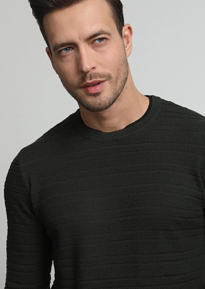Khaki Knitwear Sweatshirt 