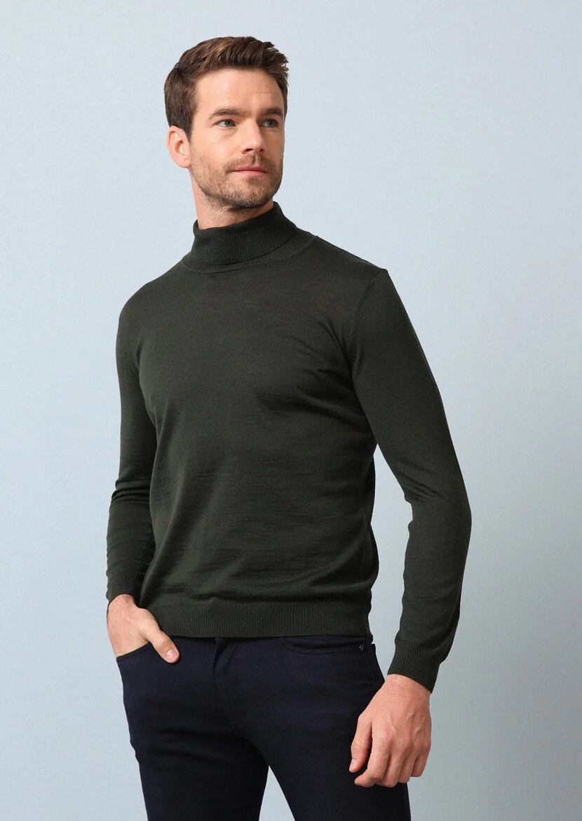 Khaki Knitwear Sweatshirt 