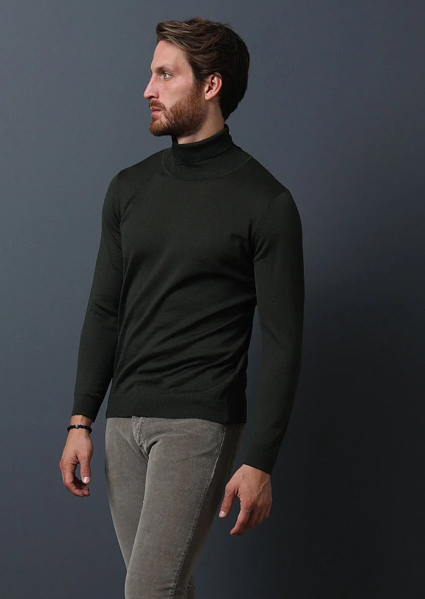 Khaki Knitwear Sweatshirt - 4