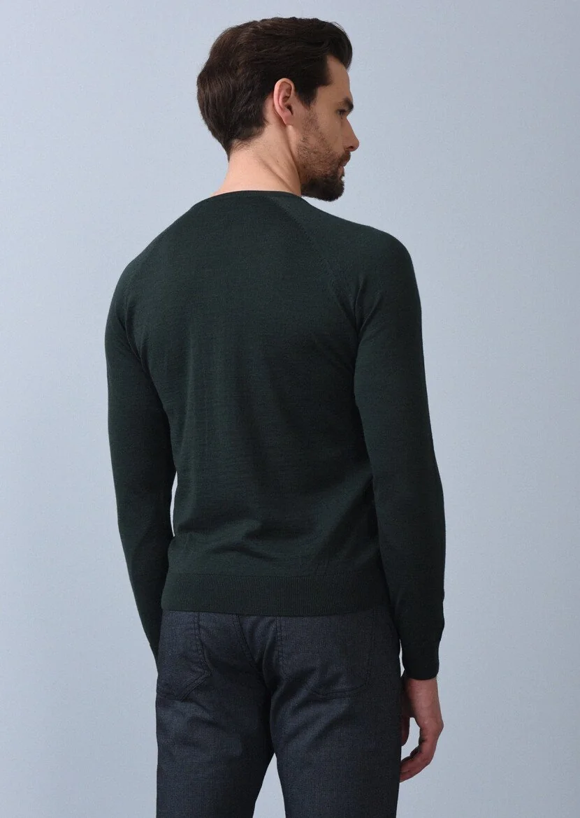 Khaki Knitwear Sweatshirt - 5