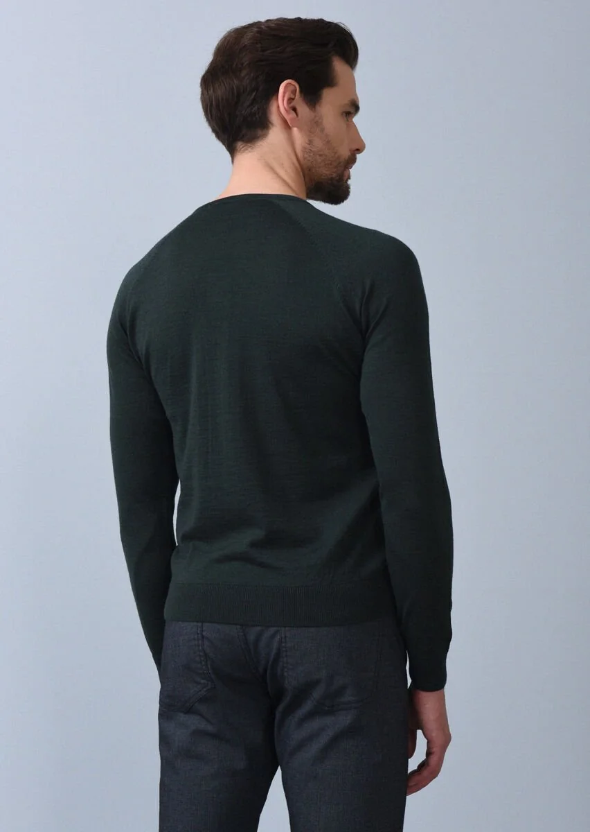 Khaki Knitwear Sweatshirt - 5