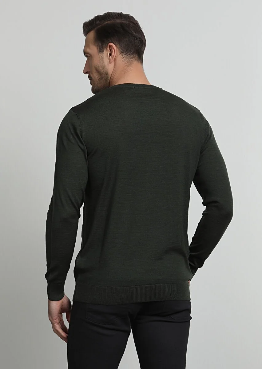 Khaki Knitwear Sweatshirt - 4