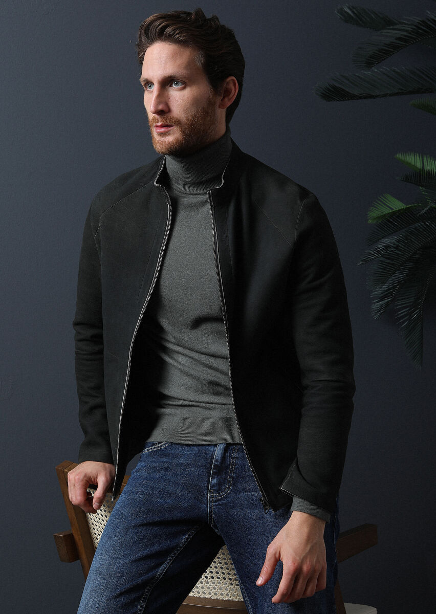 Khaki Knitwear Sweatshirt - 1