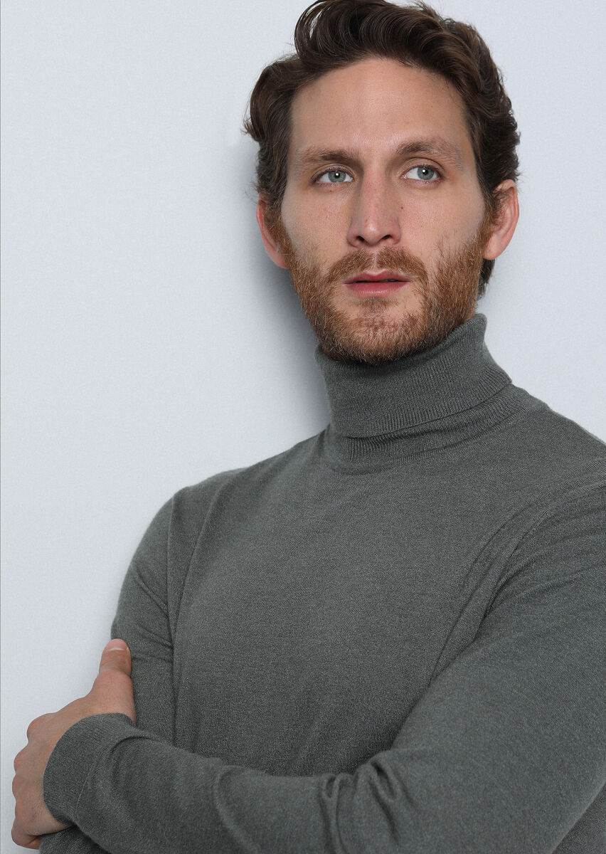 Khaki Knitwear Sweatshirt - 3