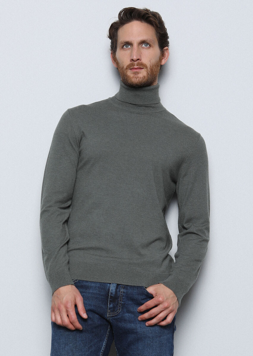 Khaki Knitwear Sweatshirt - 4