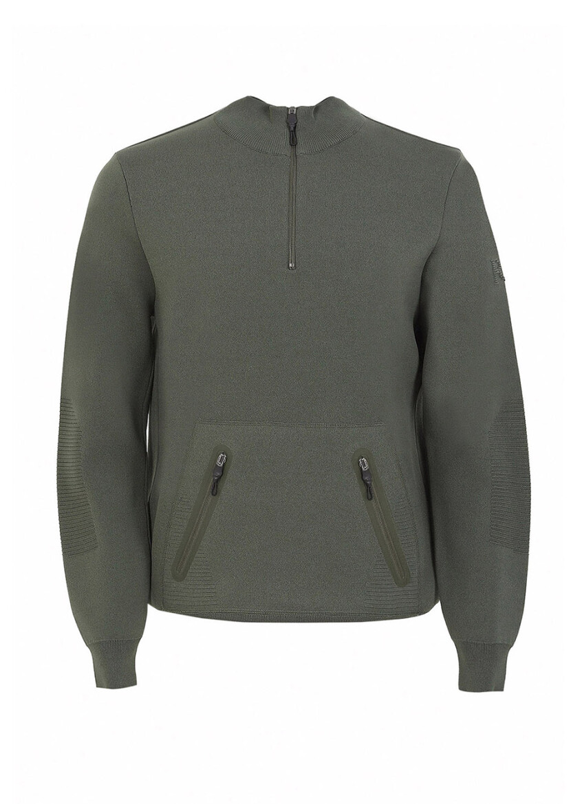Khaki Knitwear Sweatshirt - 7