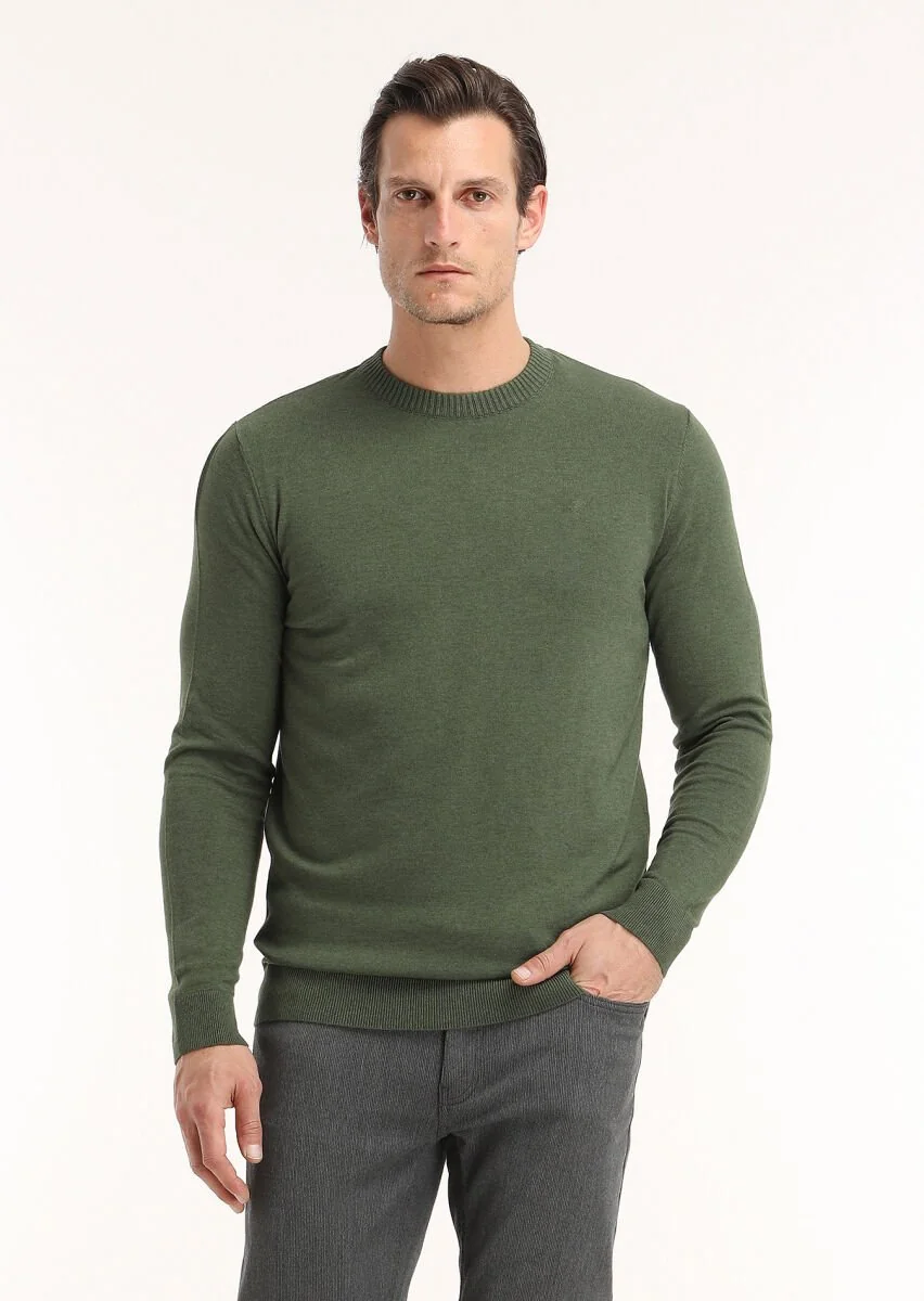 Khaki Knitwear Sweatshirt - 2