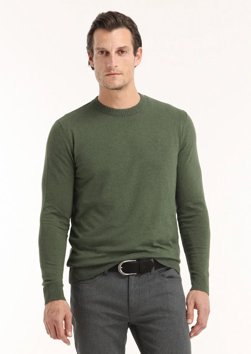 Khaki Knitwear Sweatshirt - 3