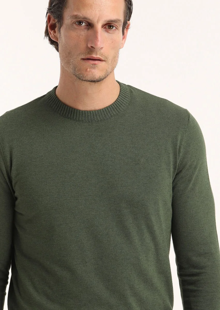 Khaki Knitwear Sweatshirt - 4