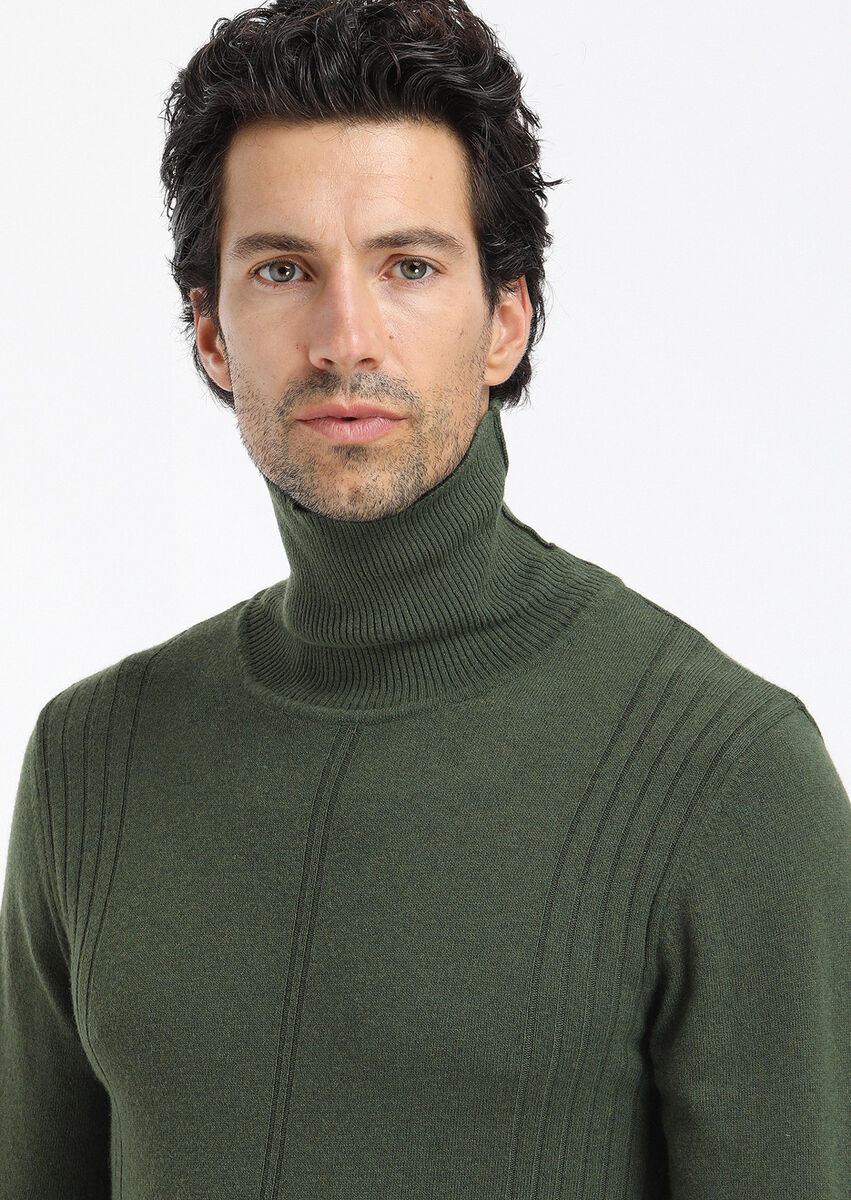 Khaki Knitwear Sweatshirt - 4