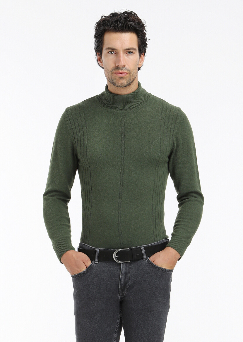 Khaki Knitwear Sweatshirt 