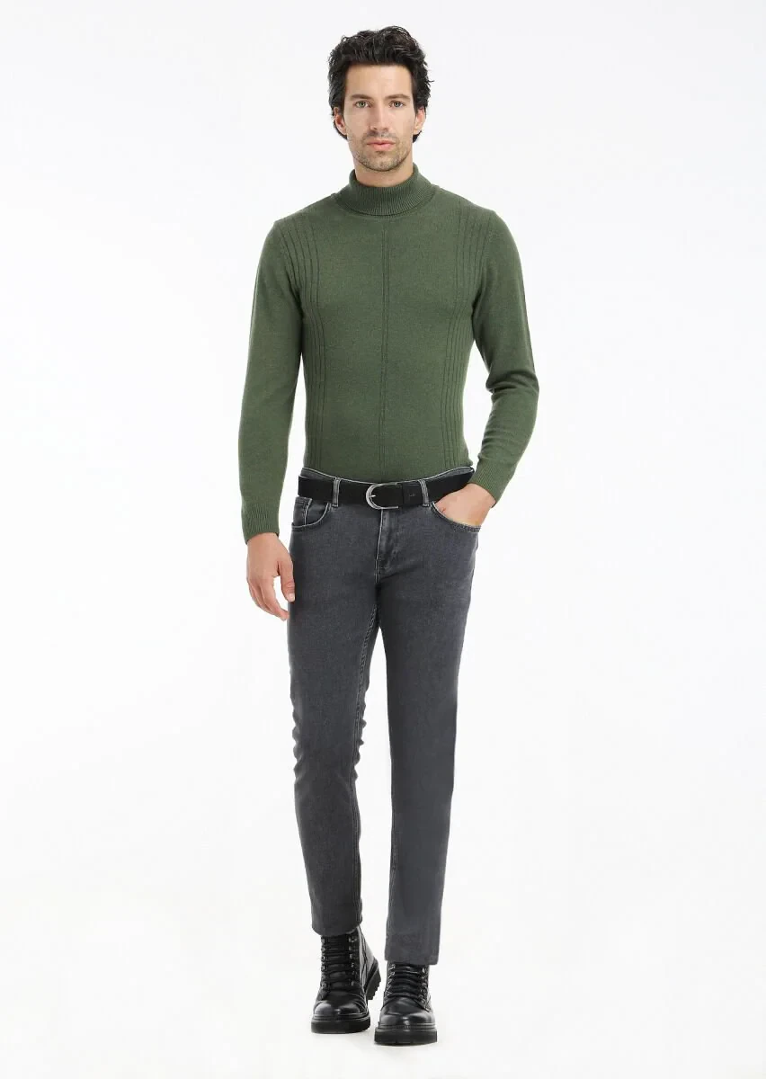 Khaki Knitwear Sweatshirt - 2