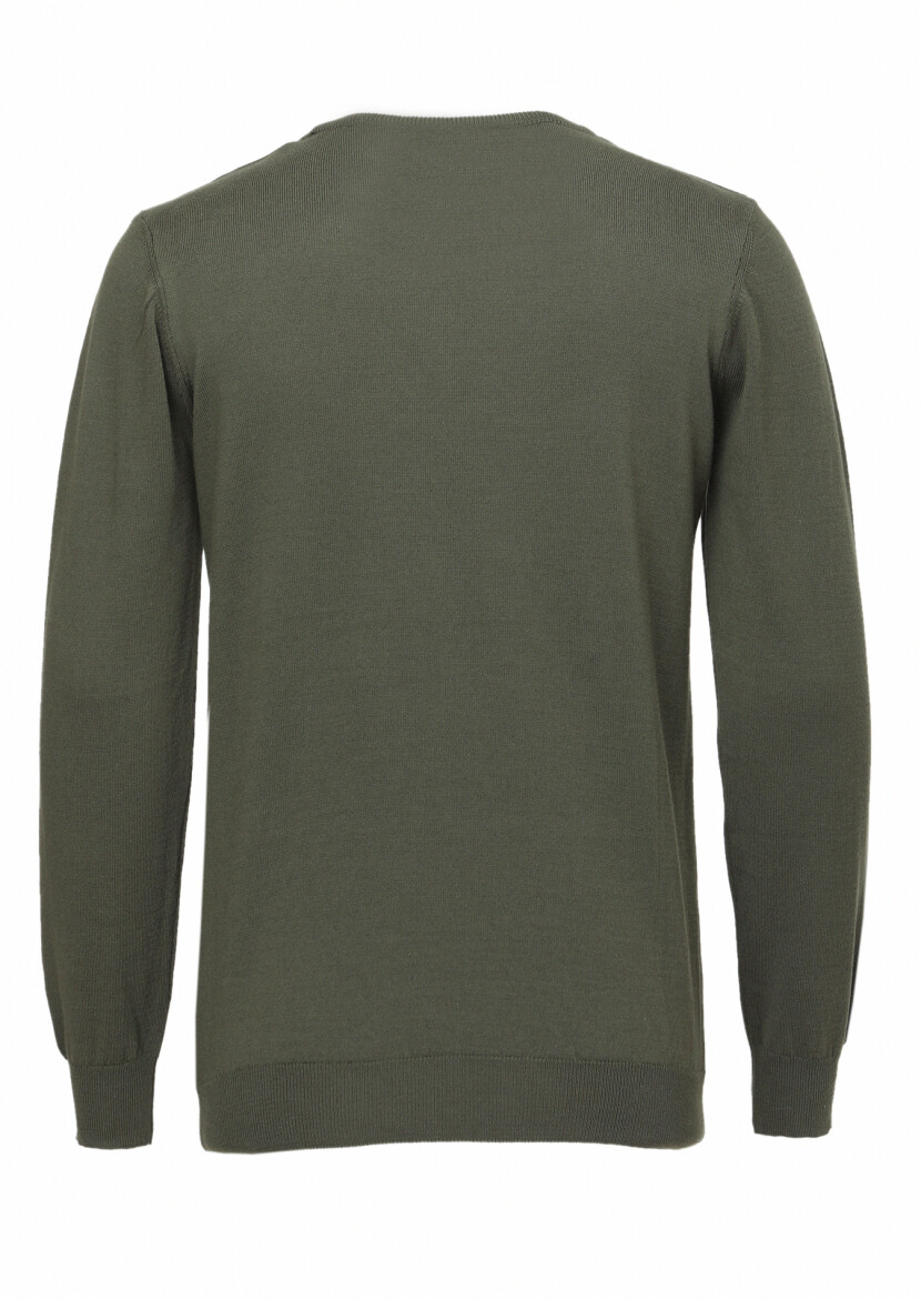 Khaki Knitwear Sweatshirt - 3