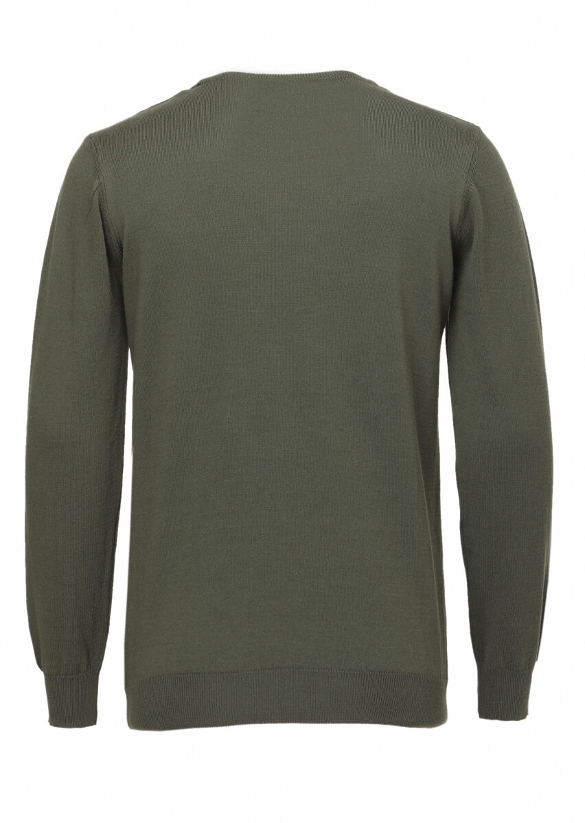 Khaki Knitwear Sweatshirt - 4