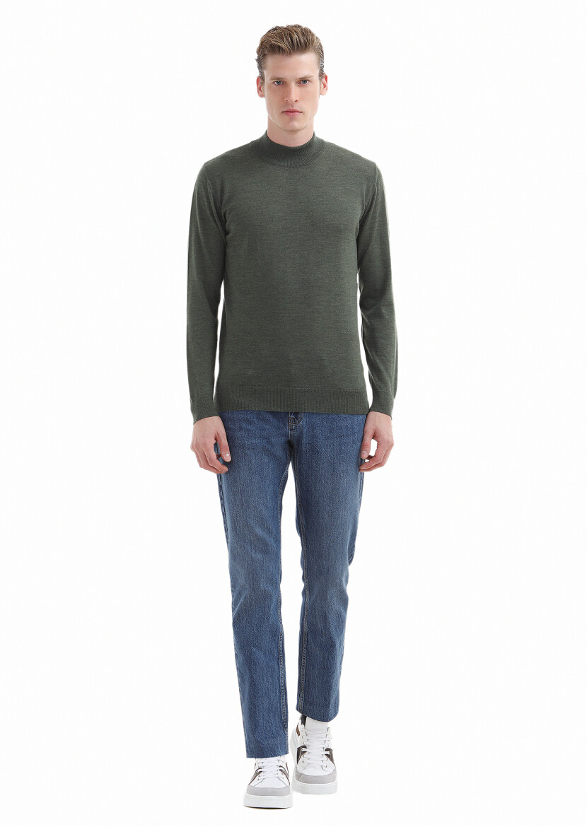 Khaki Knitwear Sweatshirt 