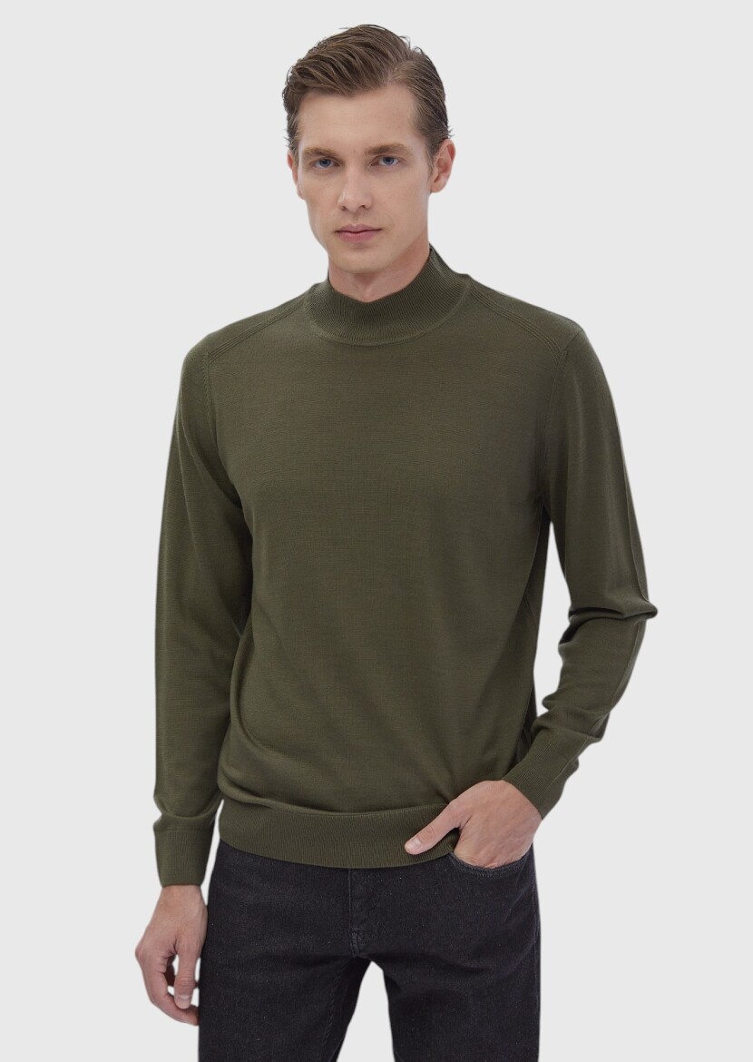 Khaki Knitwear Sweatshirt 