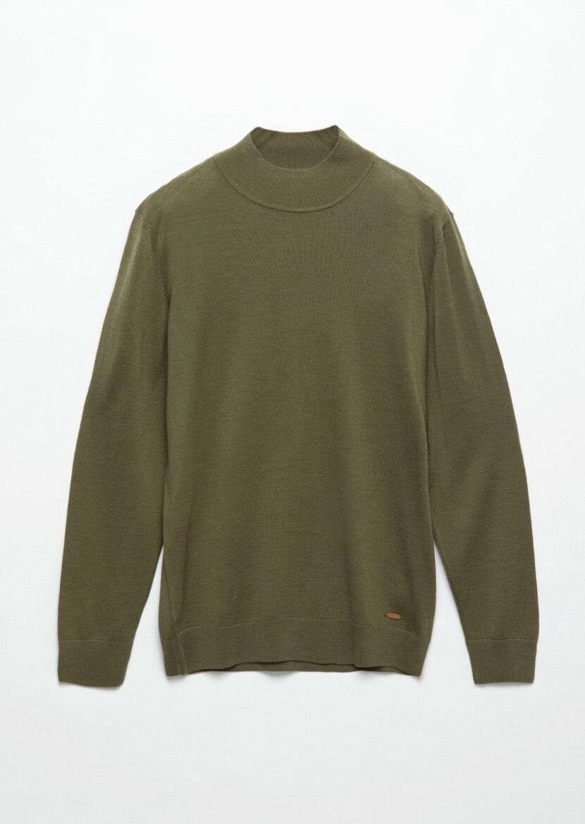 Khaki Knitwear Sweatshirt - 6