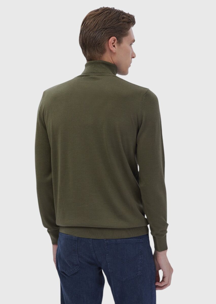 Khaki Knitwear Sweatshirt - 6