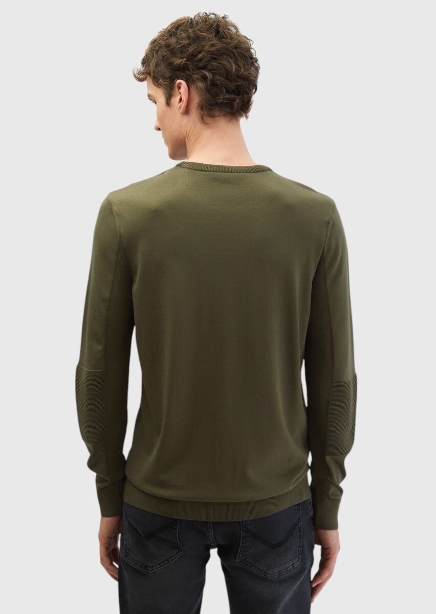 Khaki Knitwear Sweatshirt - 6