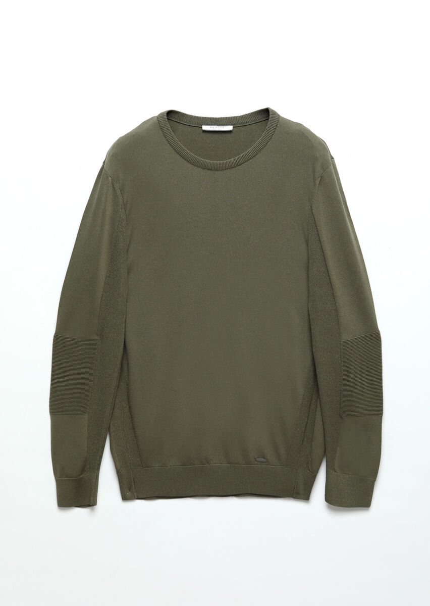 Khaki Knitwear Sweatshirt - 7