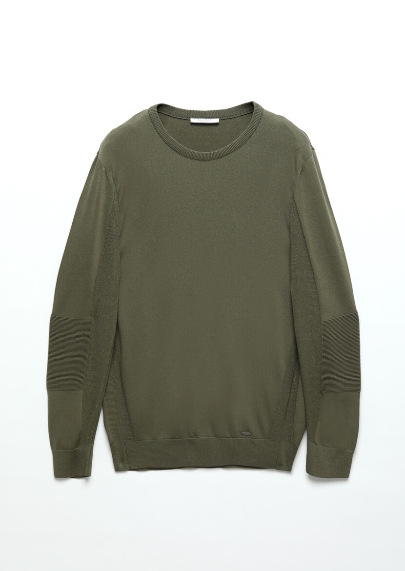 Khaki Knitwear Sweatshirt - 7