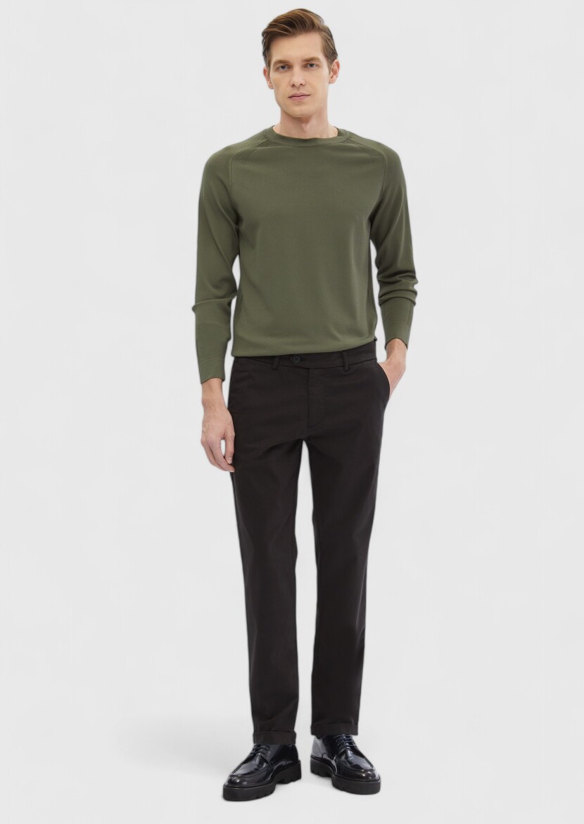 Khaki Knitwear Sweatshirt - 2