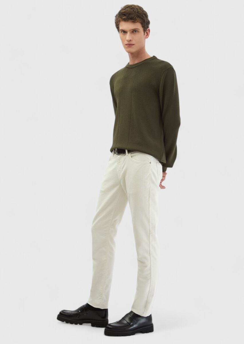 Khaki Knitwear Sweatshirt - 2