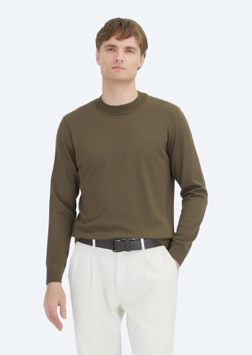 Khaki Knitwear Sweatshirt - RAMSEY