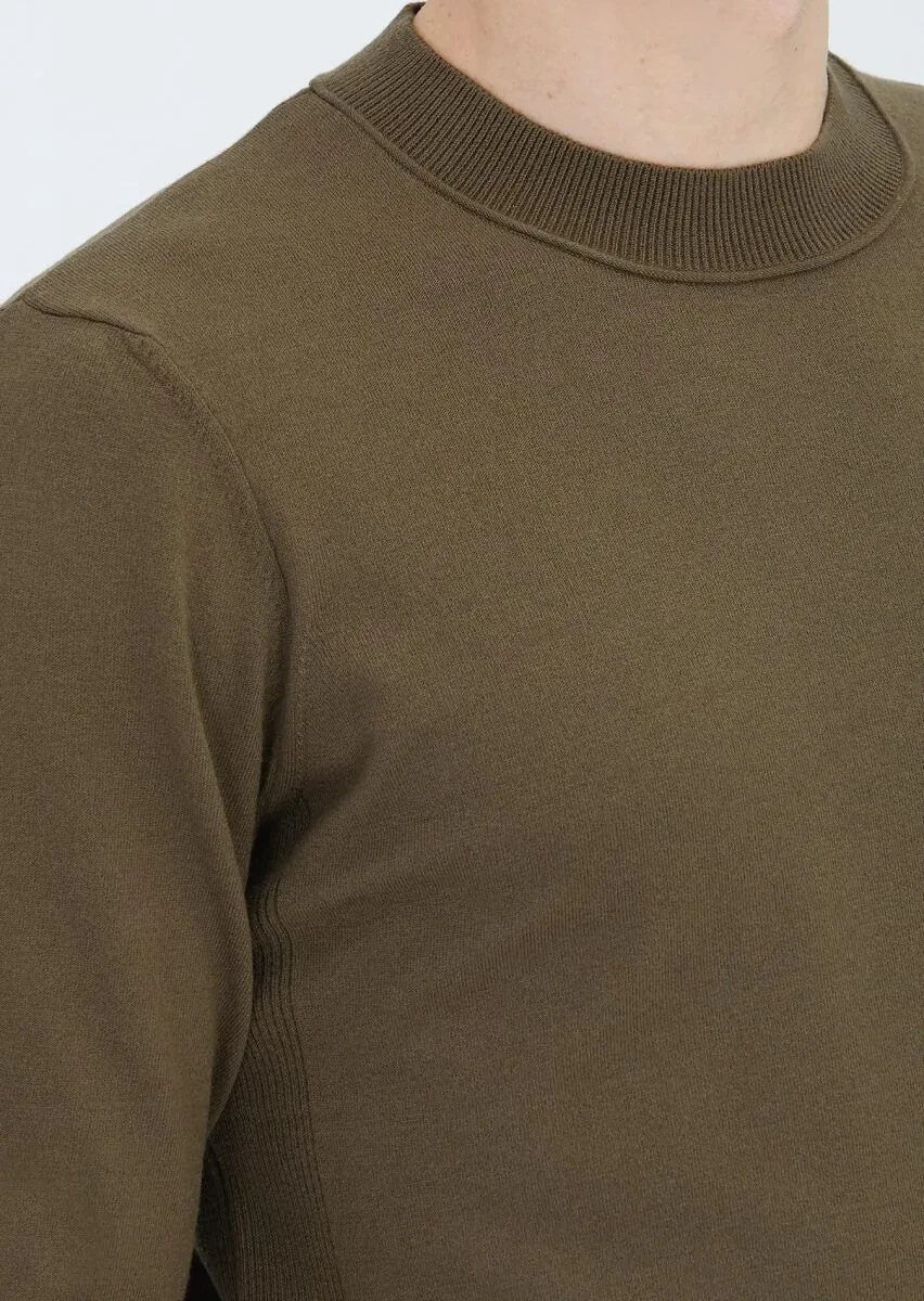 Khaki Knitwear Sweatshirt - 3