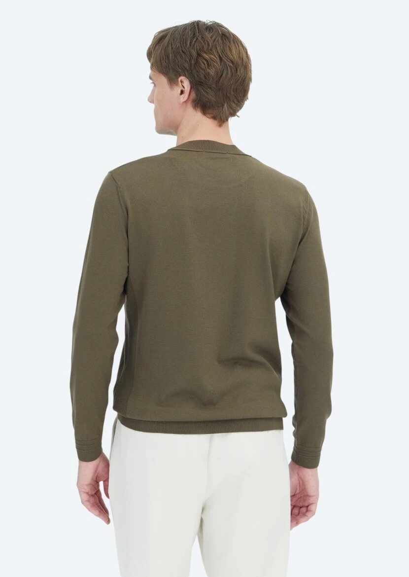 Khaki Knitwear Sweatshirt - 4