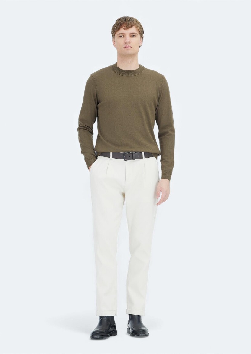 Khaki Knitwear Sweatshirt 