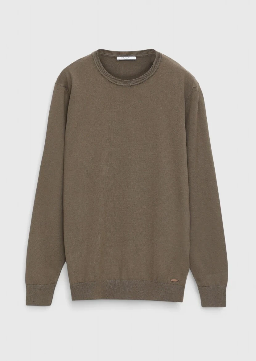 Khaki Knitwear Sweatshirt - 6