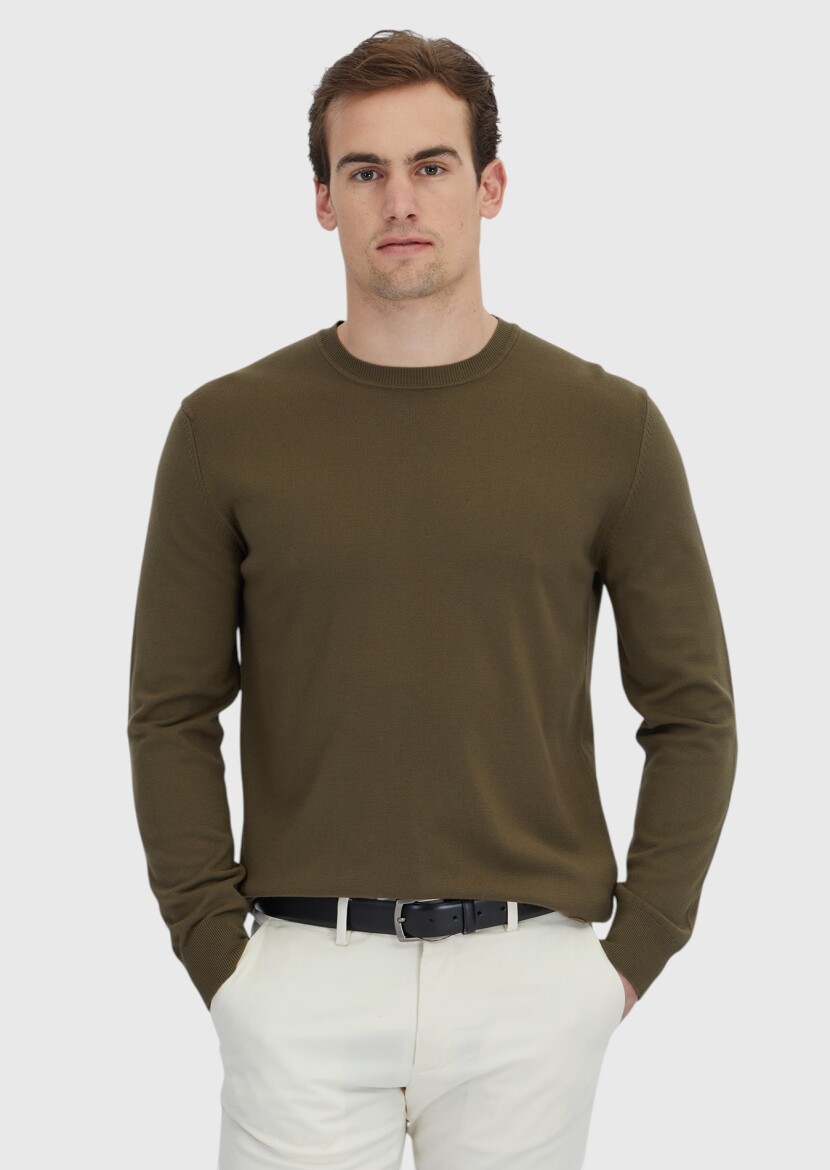 Khaki Knitwear Sweatshirt - RAMSEY
