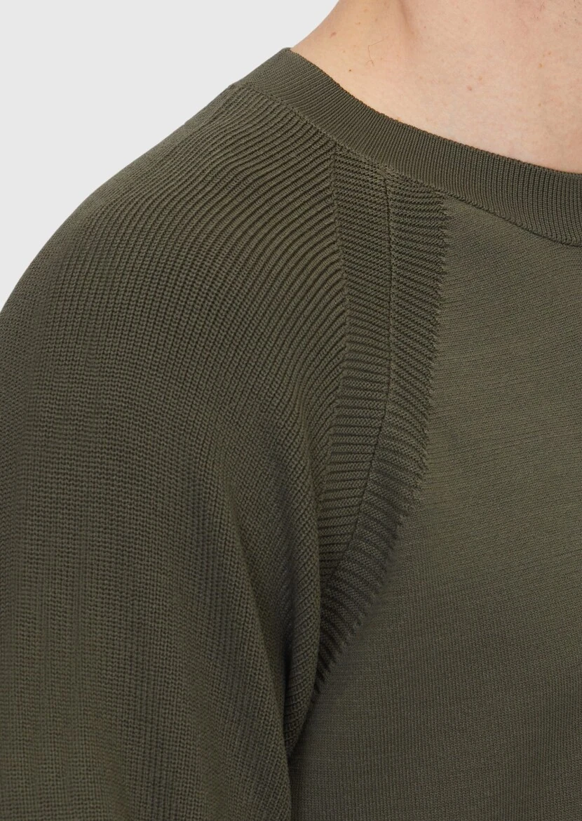 Khaki Knitwear Sweatshirt - 4