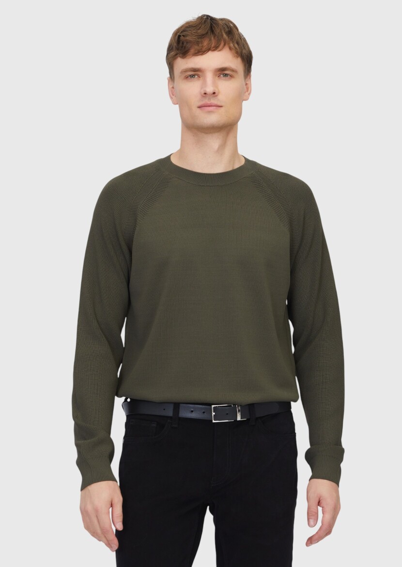 Khaki Knitwear Sweatshirt - RAMSEY