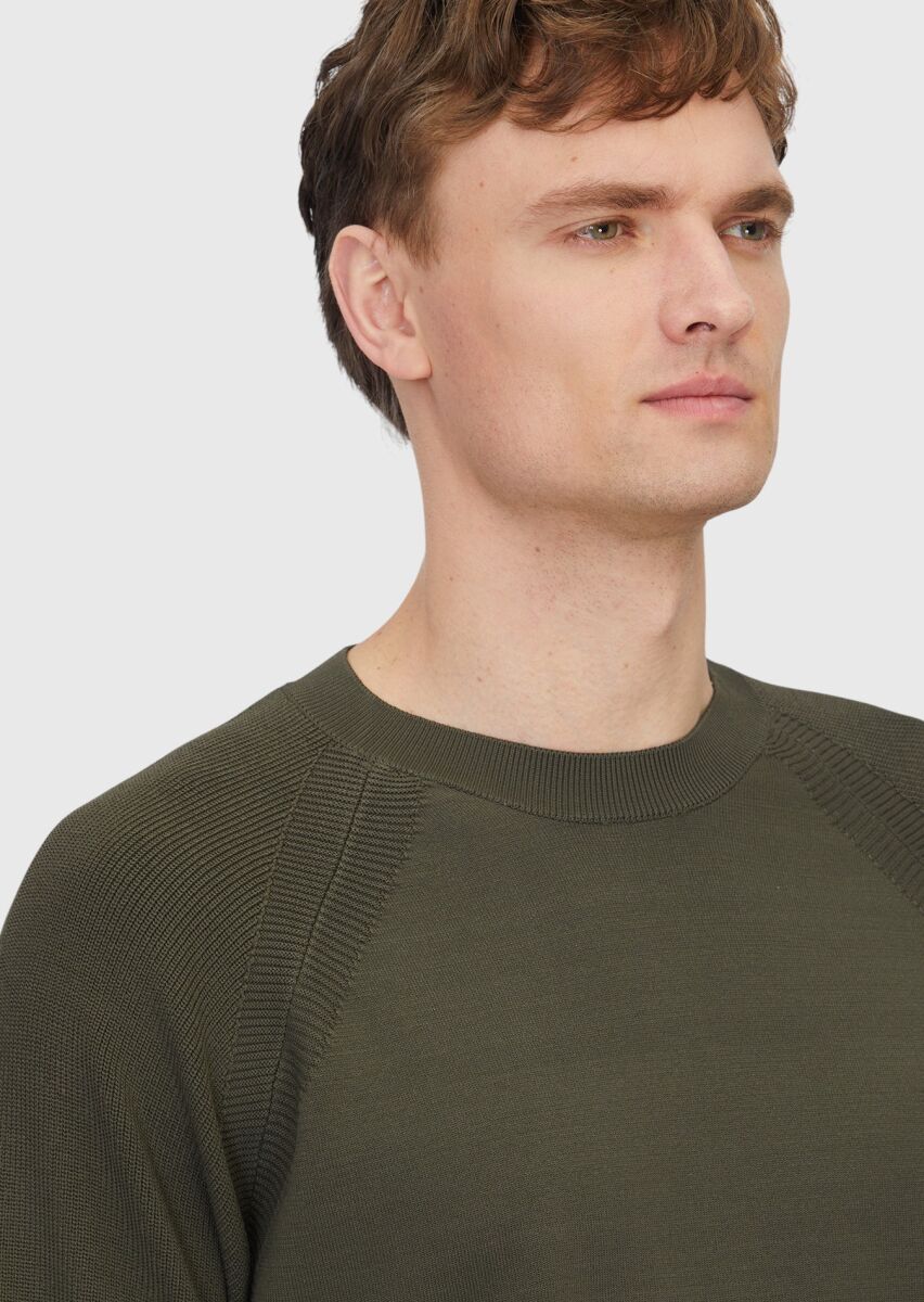 Khaki Knitwear Sweatshirt - 3