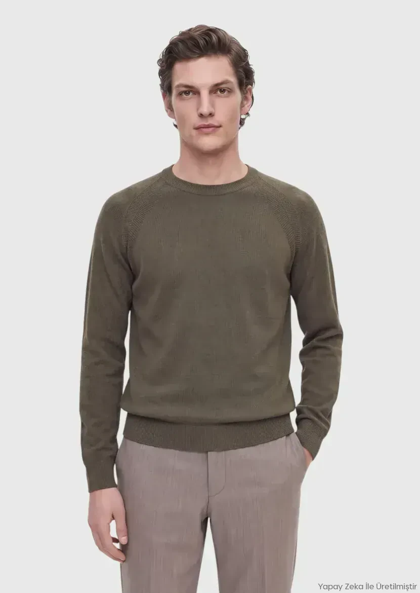 Khaki Knitwear Sweatshirt - RAMSEY
