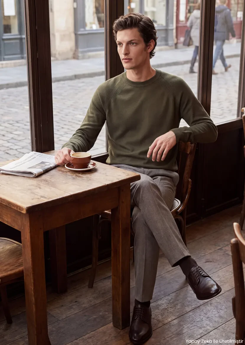 Khaki Knitwear Sweatshirt - RAMSEY