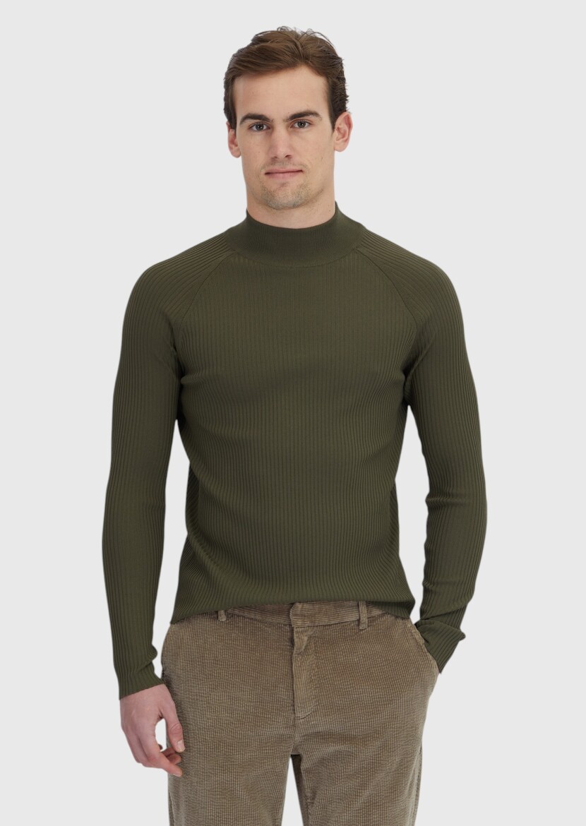 Khaki Knitwear Sweatshirt - 1