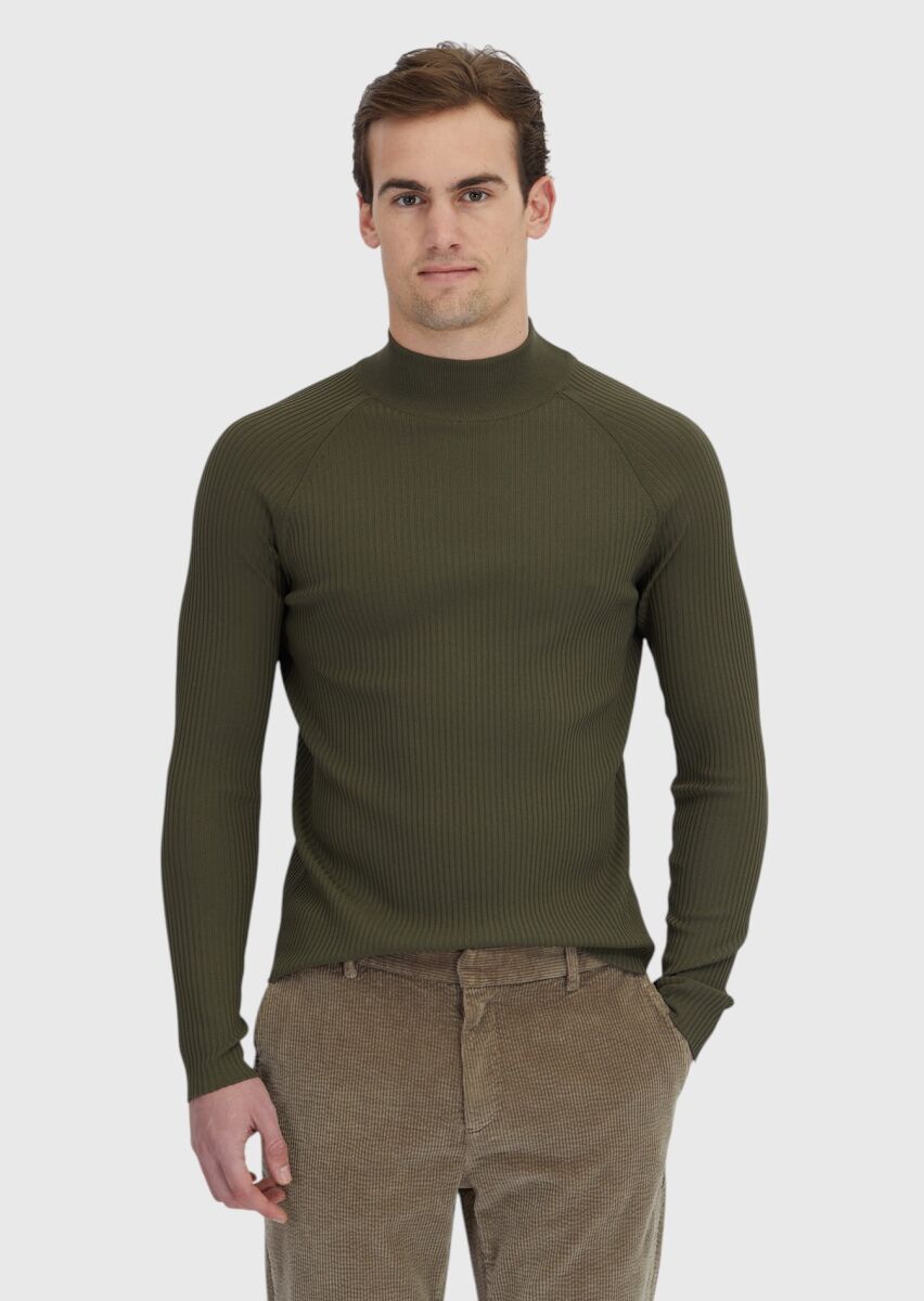 Khaki Knitwear Sweatshirt - 1