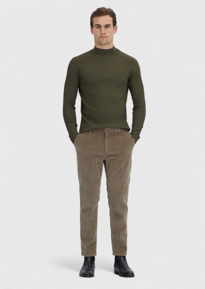 Khaki Knitwear Sweatshirt 