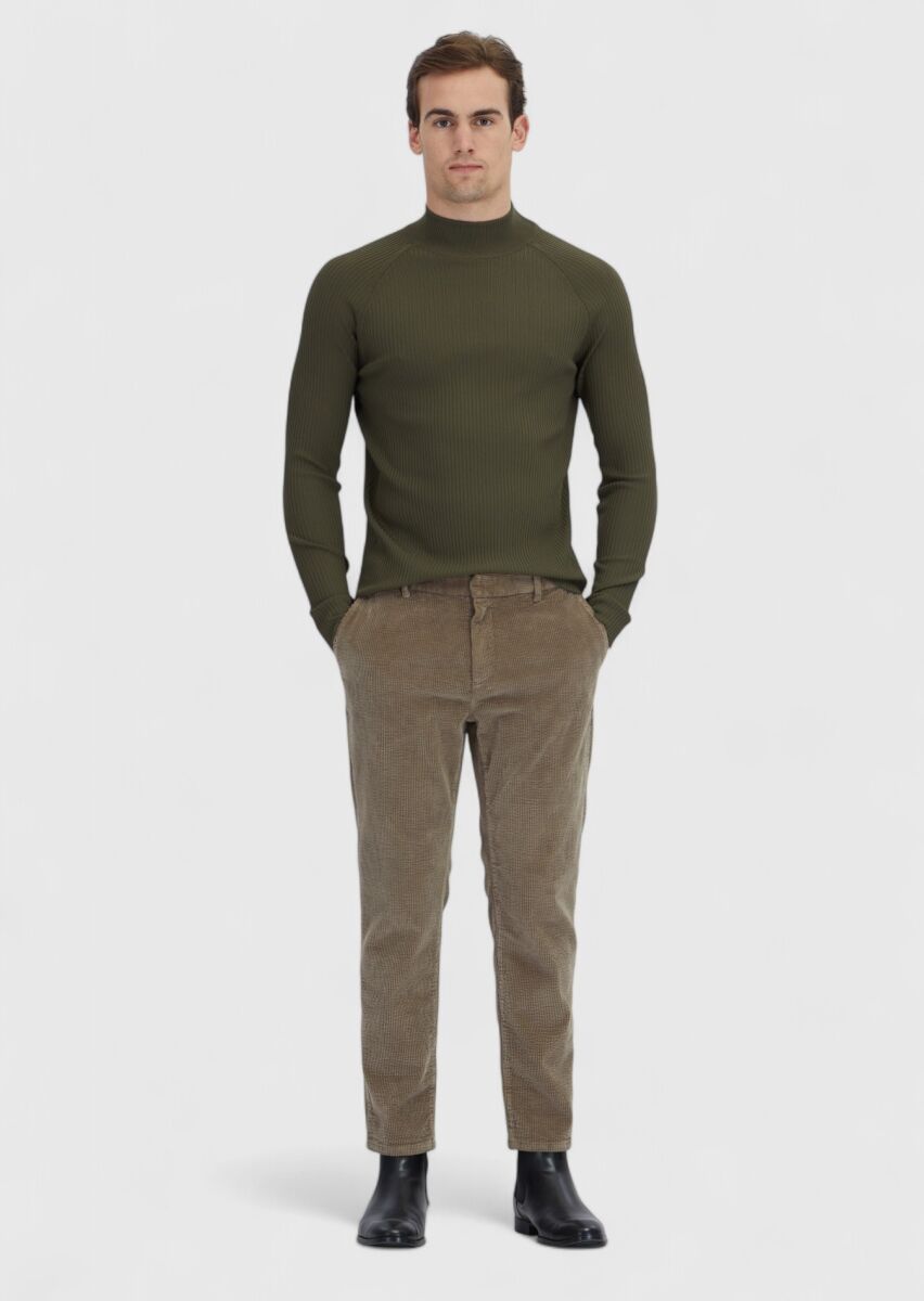 Khaki Knitwear Sweatshirt - 2