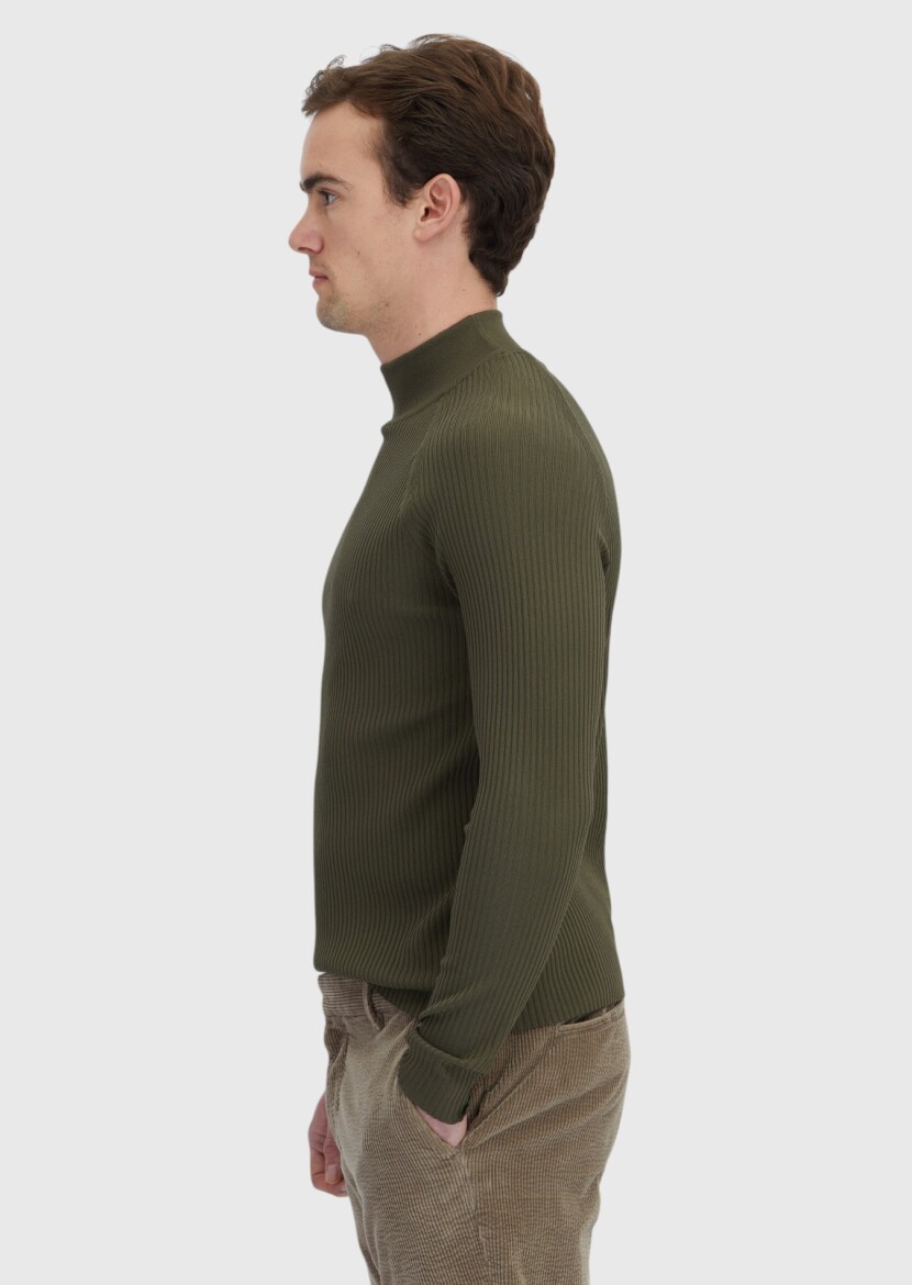 Khaki Knitwear Sweatshirt - 3