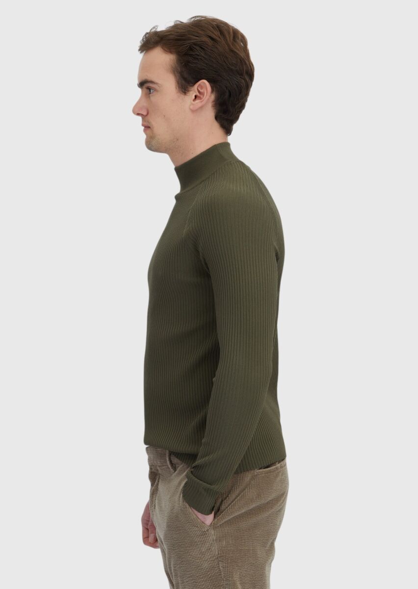 Khaki Knitwear Sweatshirt - 3